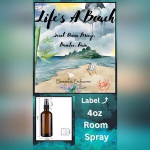 Handmade Elemental Endeavors "Life’s A Beach" Room Spray 4oz Bottle